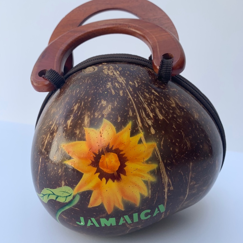 Vintage Jamaica real coconut purse. Boho/retro
